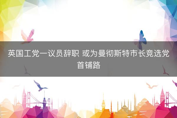英国工党一议员辞职 或为曼彻斯特市长竞选党首铺路